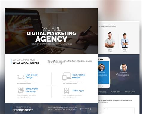 Digital Marketing Agency Website Template Free PSD – Download PSD