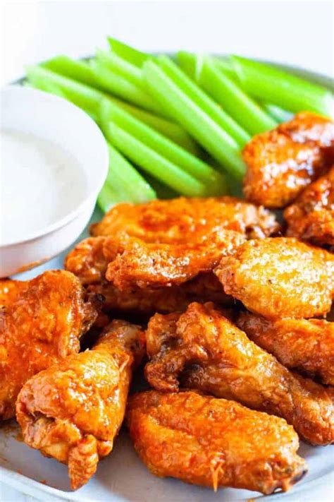 Easy Crispy Baked Buffalo Wings - Dishes With Dad