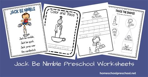 Free Printable Jack Be Nimble Activities for Preschool