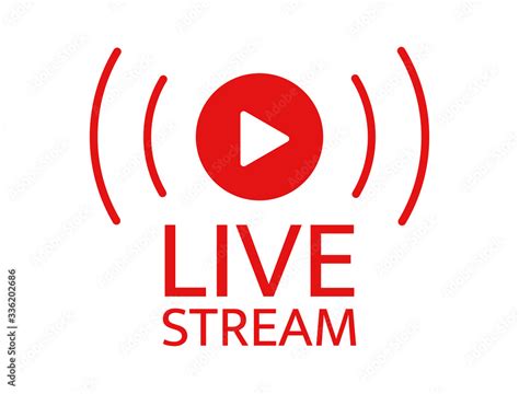 Live stream icon. Live streaming, video, news symbol on transparent background. Social media ...