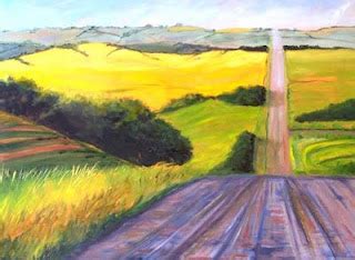 Painting Small Impressions: The Long Road--Original American Landscape Oil Painting