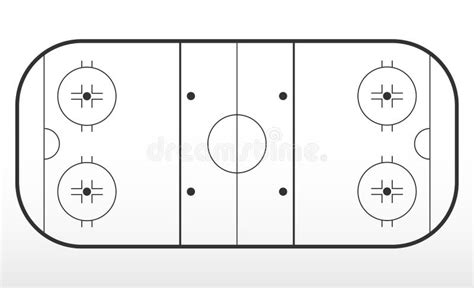 Hockey Rink Markup. Outline of Lines on an Ice Hockey Rink Stock Vector - Illustration of ...