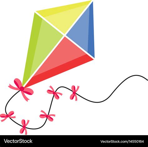 Kite flying icon flat cartoon style isolated Vector Image