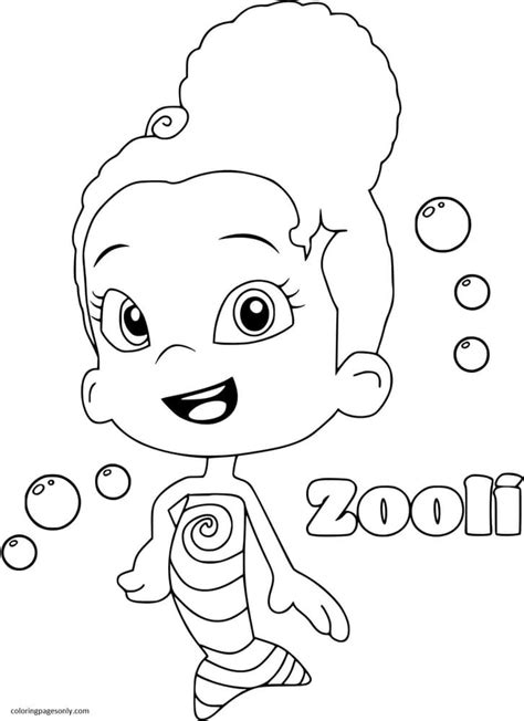 Zooli Bubble Guppies Coloring Page - Free Printable Coloring Pages