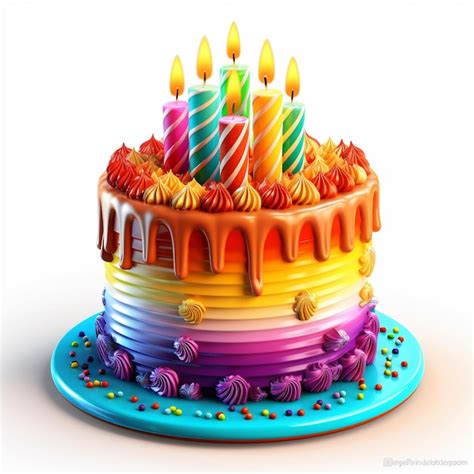 Premium AI Image | a colorful birthday cake with the number 6 on it