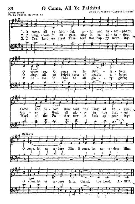 Favorite Hymns of Praise 83. O come, all ye faithful, joyful and triumphant | Hymnary.org