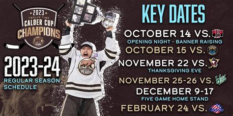 Hershey Bears on Twitter: "The 2023-24 Hershey Bears schedule is out now! Is it October yet? 📰 ...