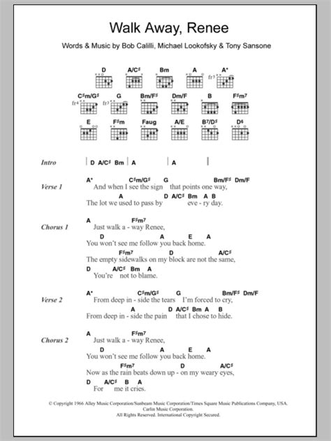 Walk Away Renee by The Left Banke - Guitar Chords/Lyrics - Guitar Instructor