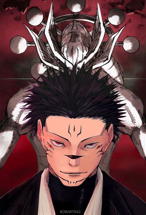 an anime character with black hair and horns on his head