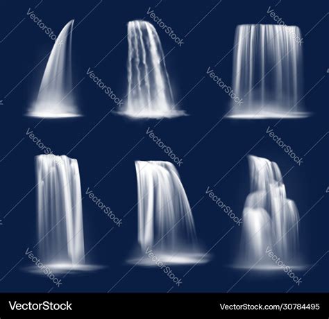 Waterfall cascade realistic water fall streams set