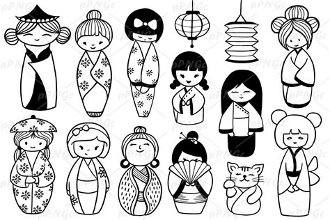 Japanese Black And White Clipart