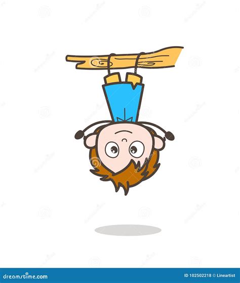 Hanging Upside Down - Cute Cartoon Kid Vector Stock Illustration - Illustration of child, face ...