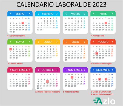 Calendario laboral 2023: Consulta los días festivos del año que viene - Azlo