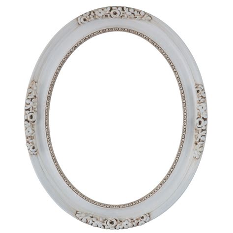 Oval Frame in Antique White | White Picture Frames with Antique Stripping and Ornate Decoration