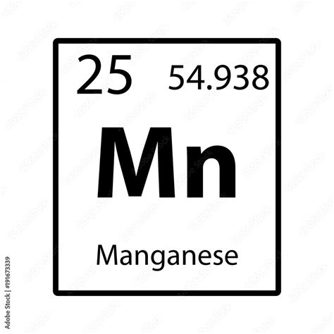 Manganese periodic table element icon on white background vector Stock Vector | Adobe Stock