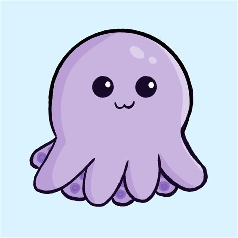 kawaii illustration of a cute purple octopus Baby Octopus, Cute Octopus ...