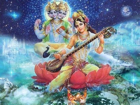 Brahma n Saraswati | Saraswati goddess, Hindu art, Hinduism art