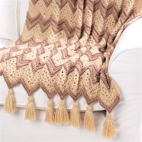 Free Easy Bernat Ripple Beige Afghan Crochet Pattern | Yarnspirations | Crochet afghans easy ...