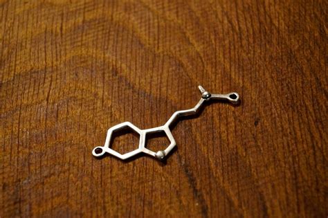 DMT Molecular Structure Necklace, DMT Pendant Brass, Golden DMT Molecule