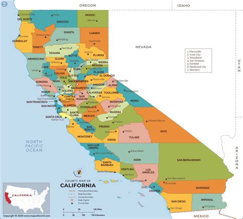 Map Of California Showing Counties