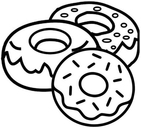 Yummy Donuts Coloring Pages Printable PDF - Coloringfolder.com | Donut coloring page, Food ...