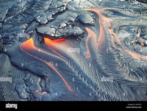 Hawaii. Mount Kilauea. Close up of volcanic lava flow Stock Photo - Alamy