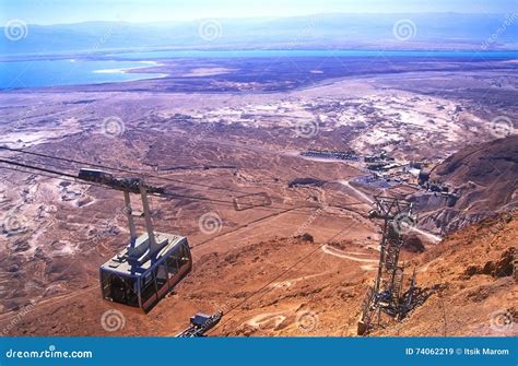 Masada cable car, Israel stock image. Image of fortress - 74062219