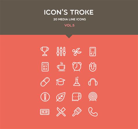 Pixeden - Flat Stroke Line Icons Set Vol5 » Векторные клипарты ...