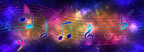 Starry Sky Musical Note Dream New Year Music Party Poster Background ...