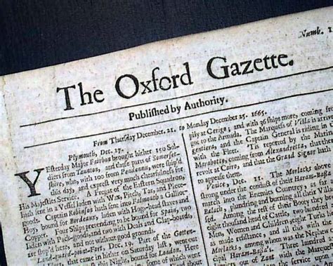 An Oxford edition of The Oxford Gazette... A great rarity... - RareNewspapers.com