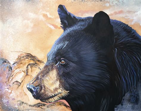 Black Bear Art 22 x 28 Oil Painting The | Etsy | Bear art, Black bears art, Bear artwork