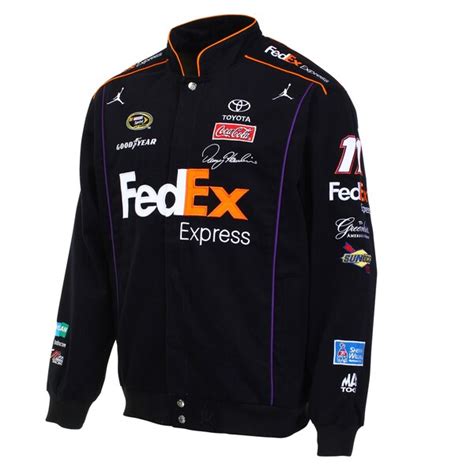 Mens Denny Hamlin Black FedEx Express Uniform Twill Jacket | NASCAR Shop
