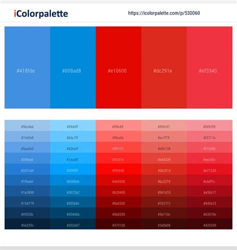 Havelock Blue – Lochmara – Red – Alizarin Crimson – Amaranth Color scheme | iColorpalette