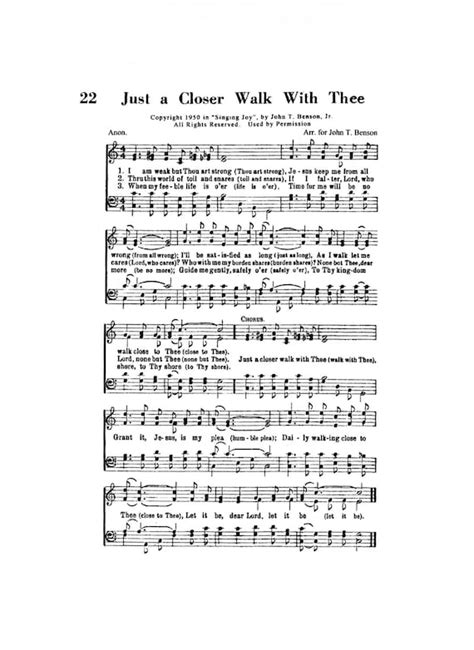 Just a Closer Walk With Thee Christian Hymn Digital Sheet - Etsy