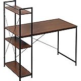 Dripex Computer Desk with 4 Tier DIY Storage Shelves, Writing Desk with ...