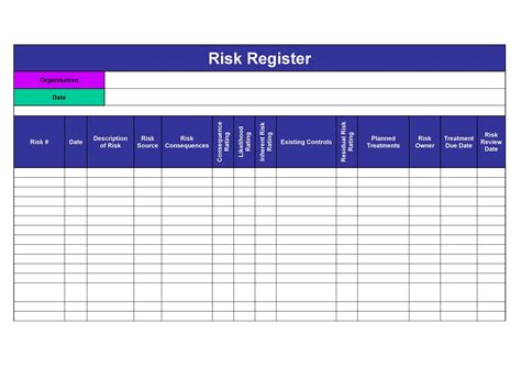 An Example Of Risk Register How To Create A Risk Register Using Excel Images