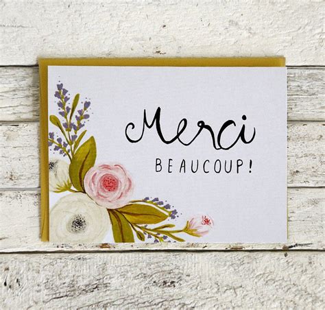 Merci beaucoup Thank you card french tank you card by MadeInBV