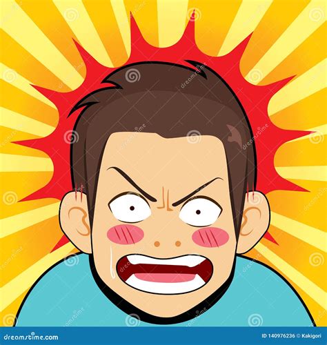 Shocked Angry Man Cartoon stock vector. Illustration of background - 140976236