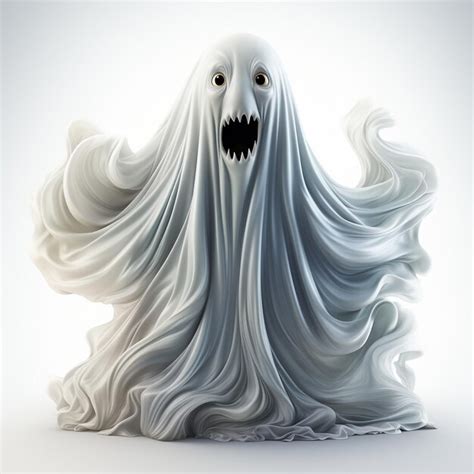 Premium AI Image | Ghost wraith halloween full hd isolated on white