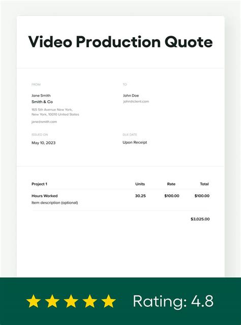 Free Video Production Quotation Template (FREE - 2024 Updated) - Bonsai