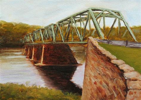 "Frenchtown Bridge" 5x7 in. Oil on Canvas - Landscape Paintings by Joe ...