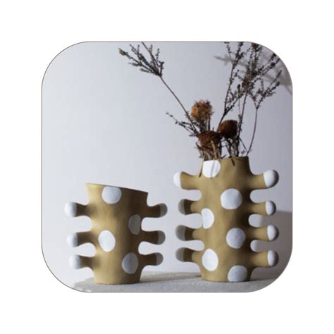 Tessa Abstract Polka Dots Ceramic Vase — Modern Design Homes