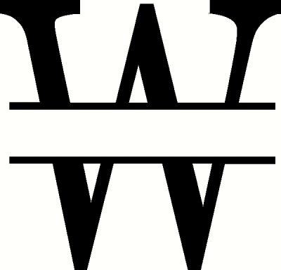 Monogram W wall sticker, vinyl decal | The Wall Works