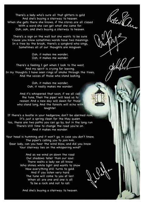 LED ZEPPELIN Stairway to Heaven Lyrics Poster Print