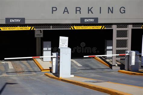 Car park entrance underground. The Entry of an underground car park at ...