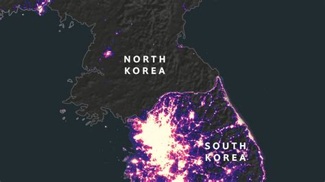 Korea At Night Satellite