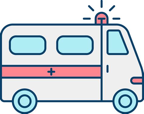 Flat Style Ambulance Icon In Red And Blue Color. 24180710 Vector Art at Vecteezy