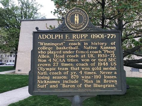 Adolph F. Rupp (1901-77) Historical Marker