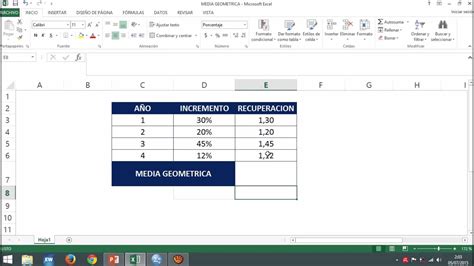 MEDIA GEOMETRICA FORMULA, EXCELL y SPSS - YouTube