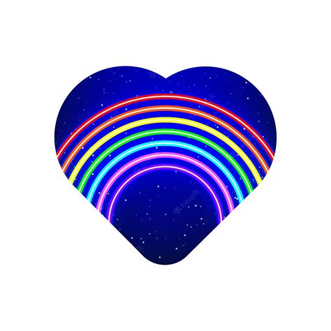 Premium Vector | Rainbow inside neon colorful heart Realistic neon ...